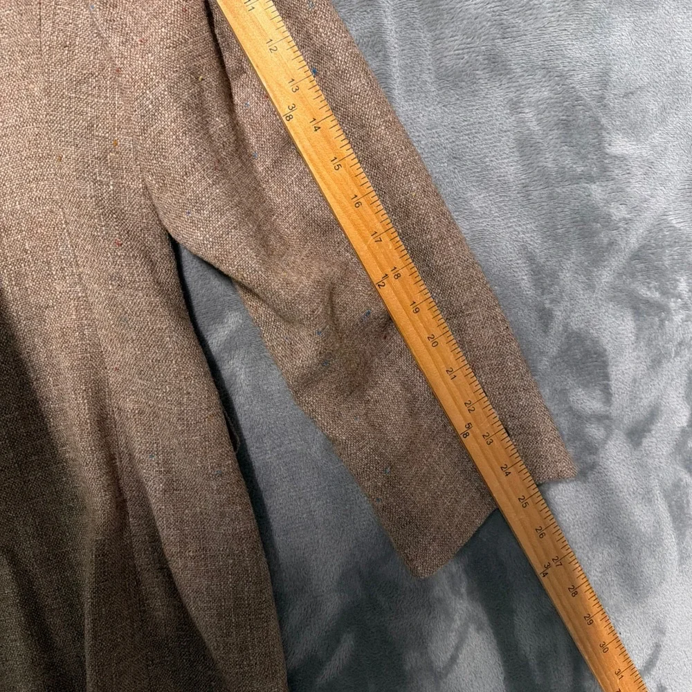 Vintage Bill Blass Blazer Mens 44 Wool Linen Tweed Sport Coat Hopsack Macy's 80s